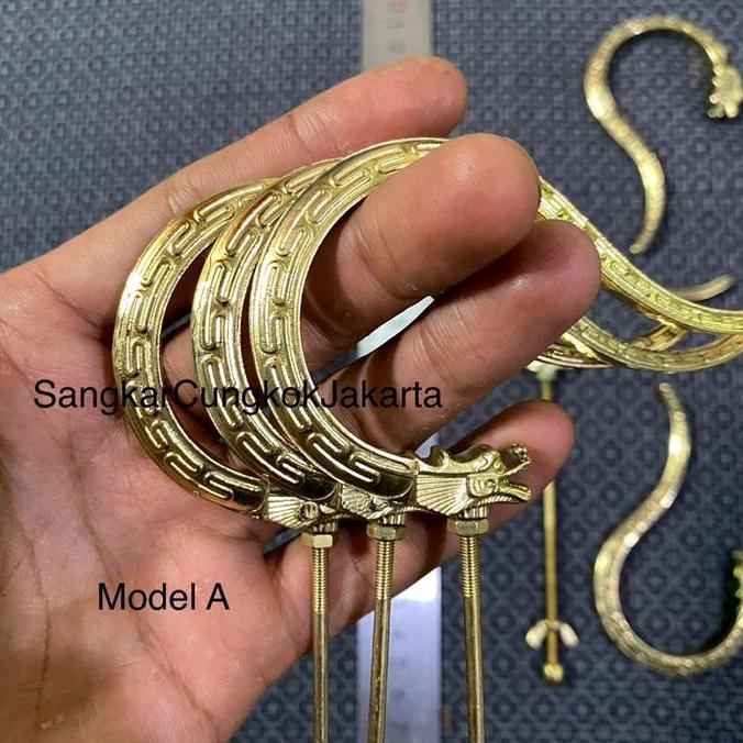 Gantungan Sangkar Kecil Pleci Kuningan Motif Naga Ori Cungkok