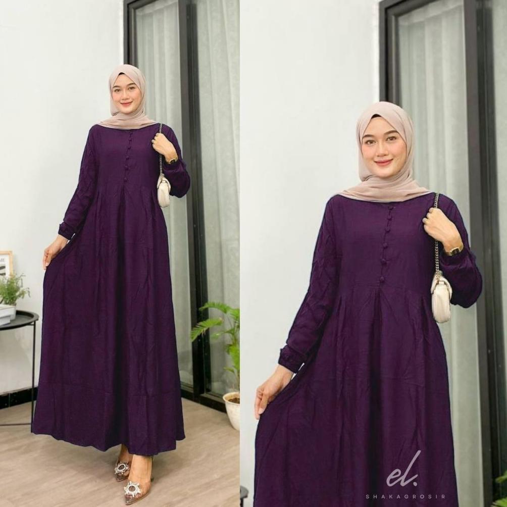 BURGUNDY GAMIS TWILL ORIGINAL POLOS TERLARIS KANCING BUNGKUS BUSUI FRIENDLY COD [G2]