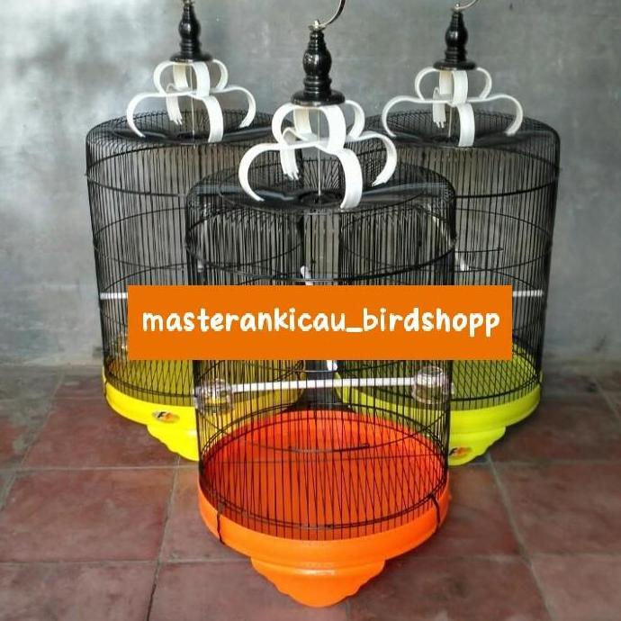 PROMO DISKON - sangkar kandang besi bulat mahkota fullsett jumbo mewah