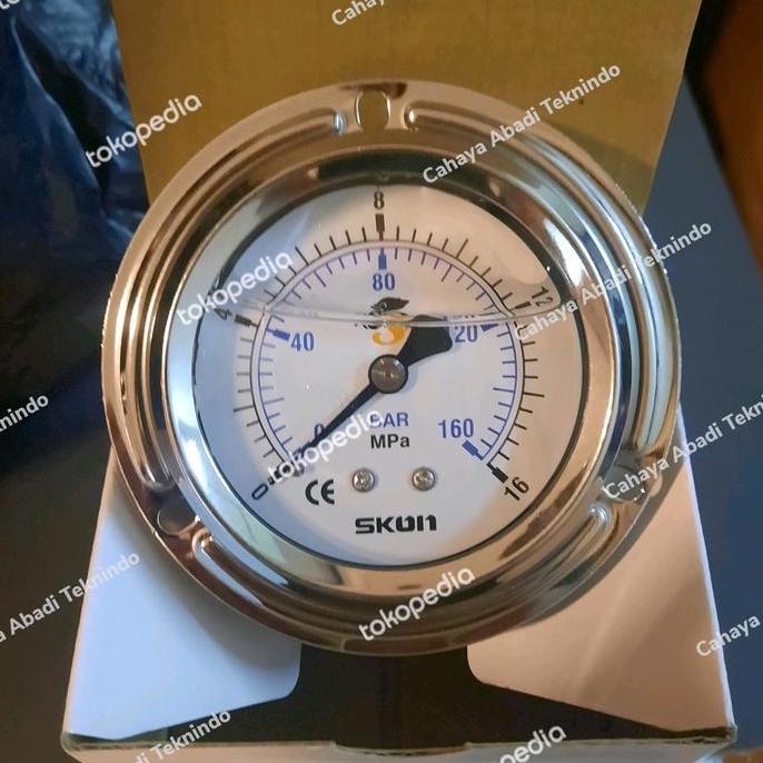 PROMO DISKON - Pressure gauge SKON payung 16Mpa 2 1/2"inch / Manometer payung 160bar