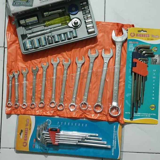 TERBARU - Tool Set Bengkel - Kunci Perkakas Motor - Kunci Paket 4 Set Murah