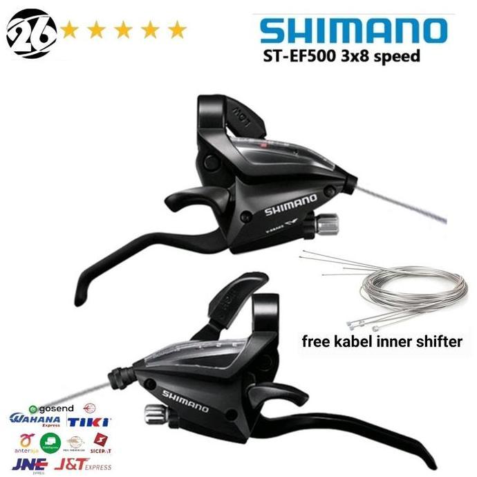 TERLARIS - Shifter Brake Set SHIMANO ST-EF500 3 x 8 Speed Operan Gigi Sepeda
