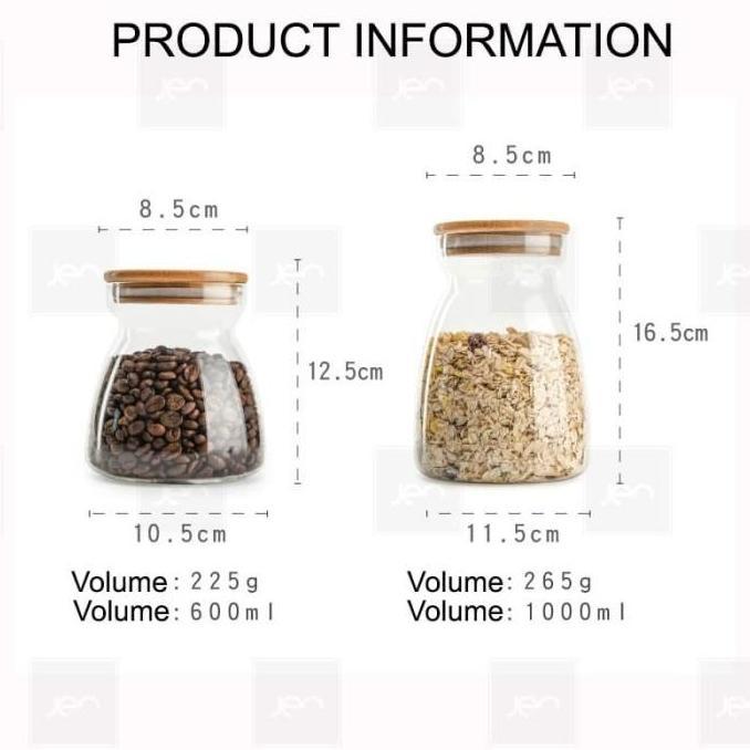 Toples Kaca Makanan Storaged Jar Display Food 600ml