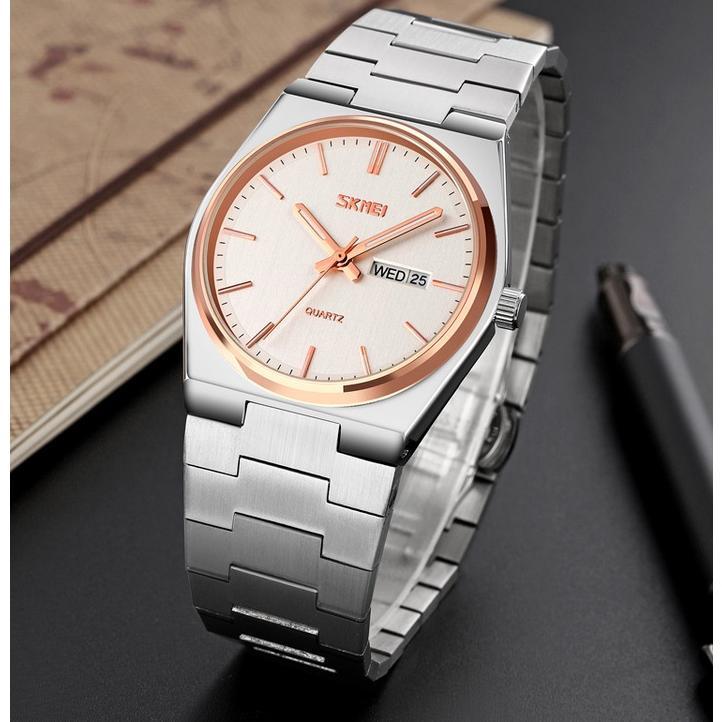 SKMEI 9288 Jam Tangan Pria Analog Chronograph Tali Stainless Steel MGOS