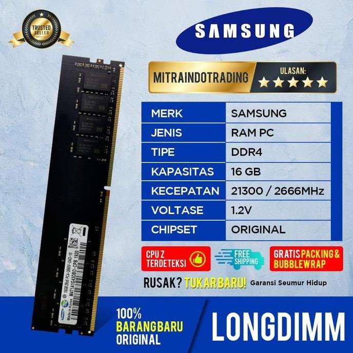 Special Promo Samsung Ddr4 16Gb Pc21300 / 2666Mhz