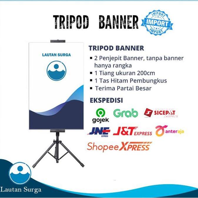 Diskon Tripod Stand Banner 2 Meter 2 Sisi, Tripod Banner 2 Sisi