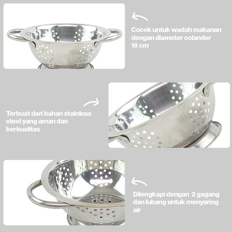 Sangku Nasi / Ceting Nasi Stainless Steel 24 Cm Rosh / Tempat Nasi Stainles Stell Tanpa Tutup (W&Co)