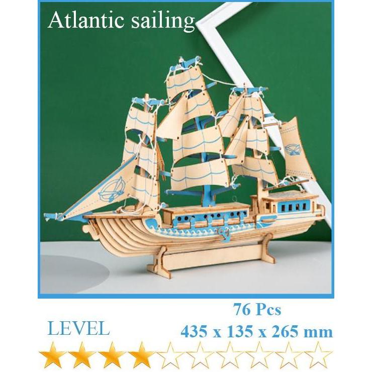 Puzzle 3D Kayu 3D Wooden Puzzle Diy El Kapal Layar U Kapal Sailing Sailing Ship