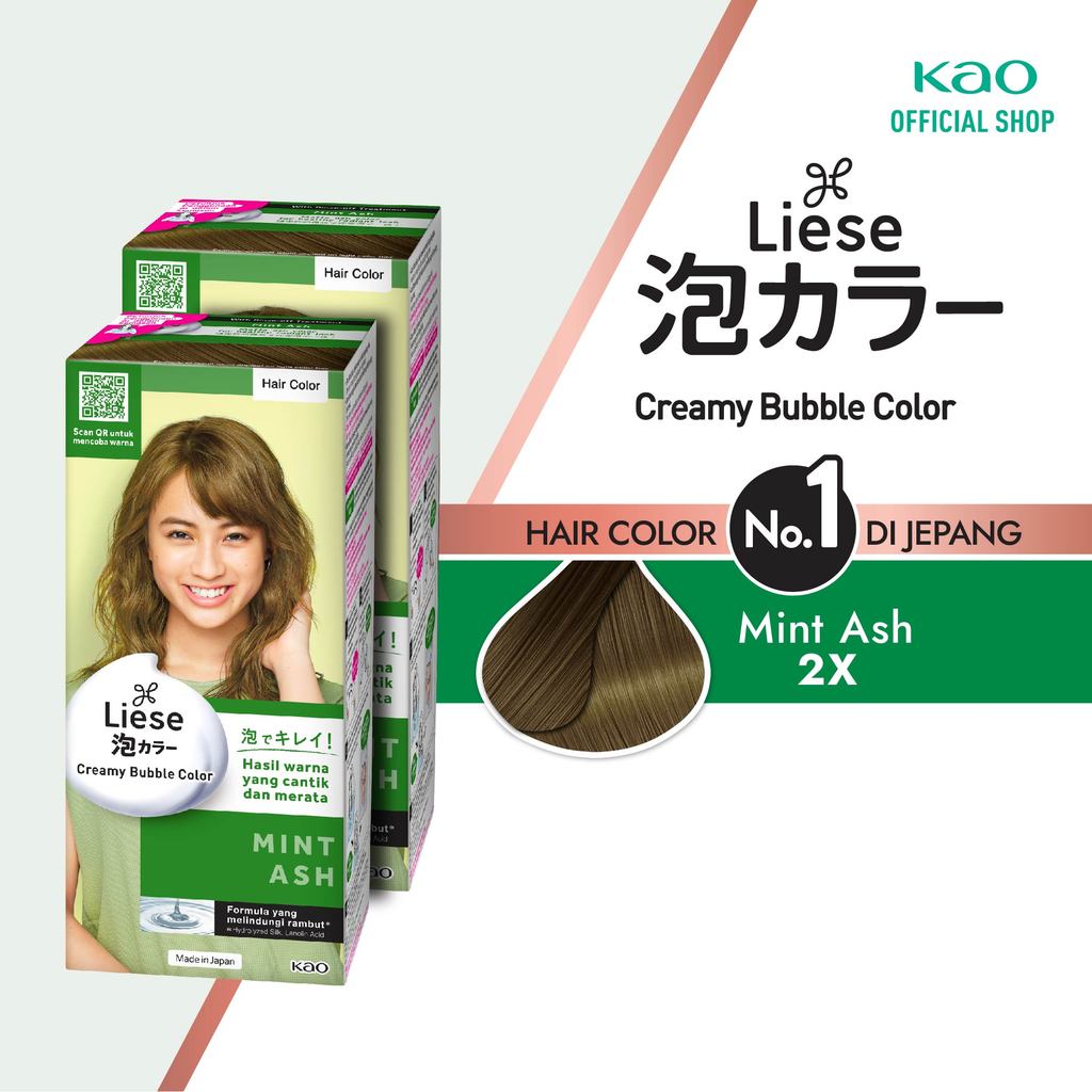 Liese Creamy Bubble Hair Color Cat Pewarna Rambut Mint Ash Twinpack