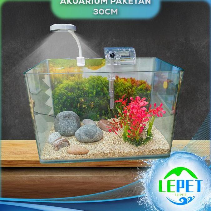 LEPET AQUARIUM PAKET 30 CM / AQUARIUM MELENGKUNG / AQUASCAPE / AQUARIUM BENDING