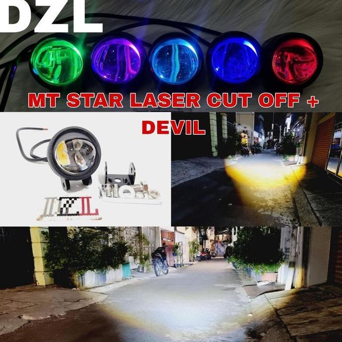 Promo MT STAR lampu tembak led cwl laser gun d2 cut off plus devil demon 4d high low t20 t20x COD