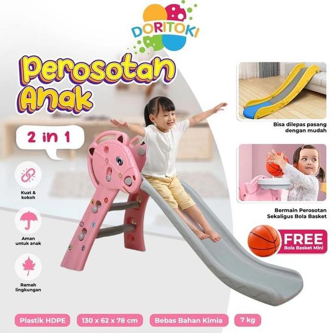 Doritoki SNI Mainan Perosotan Anak Prosotan Pagar Ayunan Kuda Kudaan Karpet