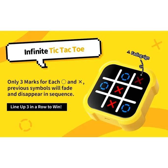 Konsol Permainan Tic Tac Toe Portabel - Teka-teki Elektronik Genggam untuk Semua Usia, Mainan Perjal