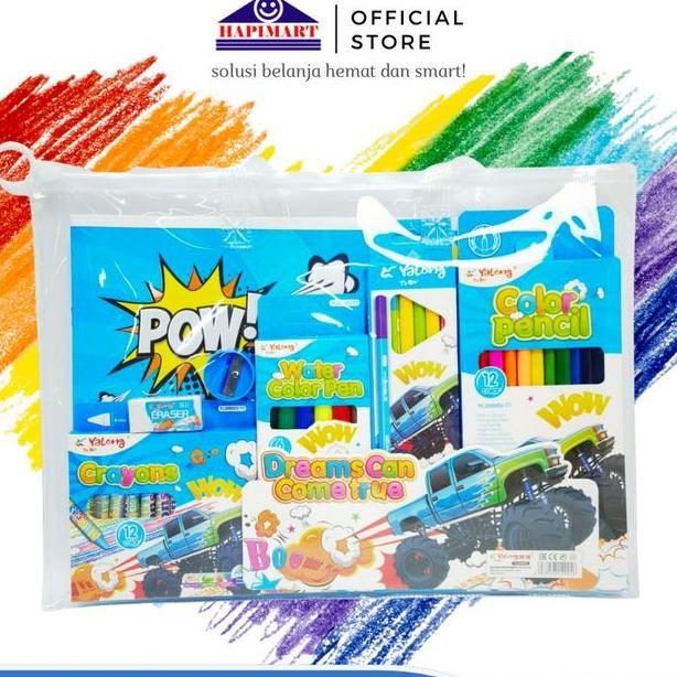 (HMOM2) PAKET BUNDLING MEWARNAI YALONG PENSIL WARNA WATER COLOR KRAYON TOGO KESUKAAN BUNDA MAMA MOMS