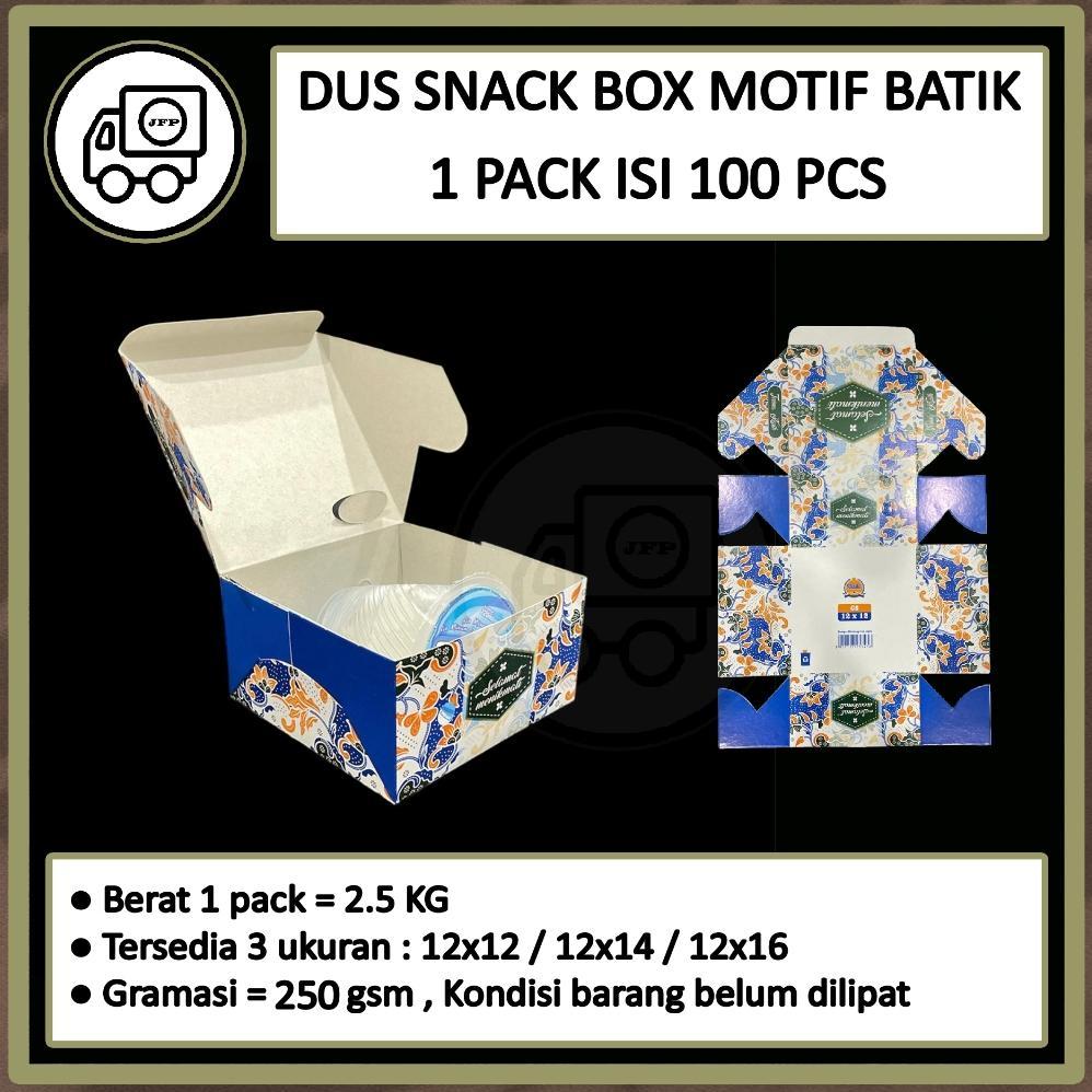 Dus Snack Box Kue 12x12 12x14 12x16 Motif Batik isi 100 pcs