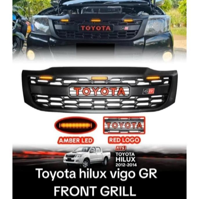 Gril Grill Grille Depan Hilux Vigo 2012 2013 2014 2015 Model Raptor Logo Toyota Gr+Led Grill Lampu H