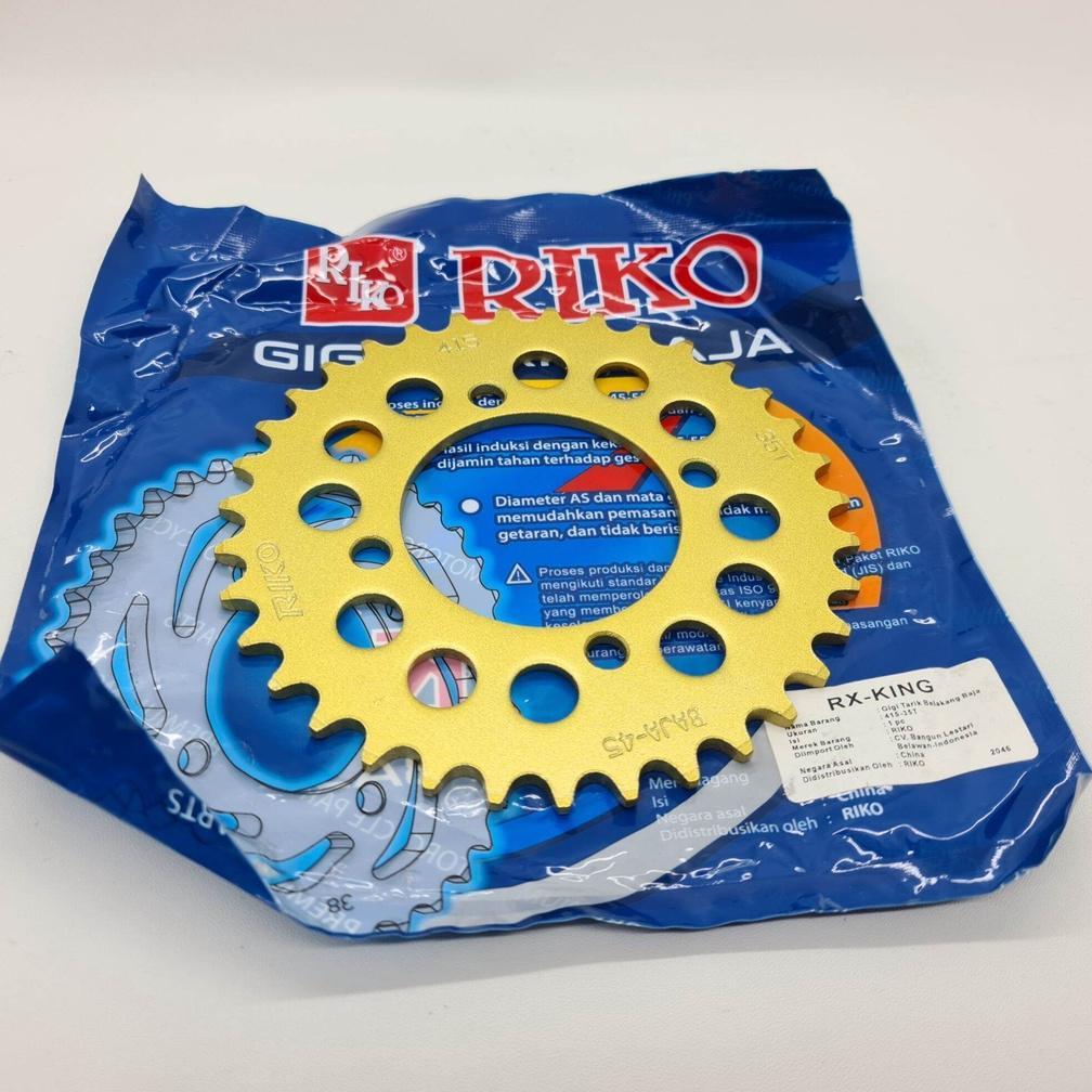 Gir gear belakang rx king rx z gold 415-35 riko bahan baja