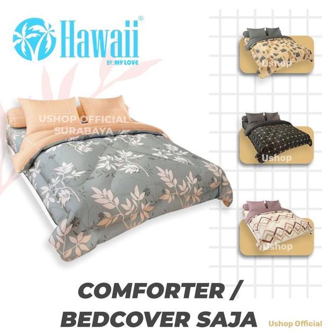 NEW Hawaii by My Love Comforter Bedcover Saja 180x200 Disperse Print Bahan Mixcrotex Lembut Nyaman M