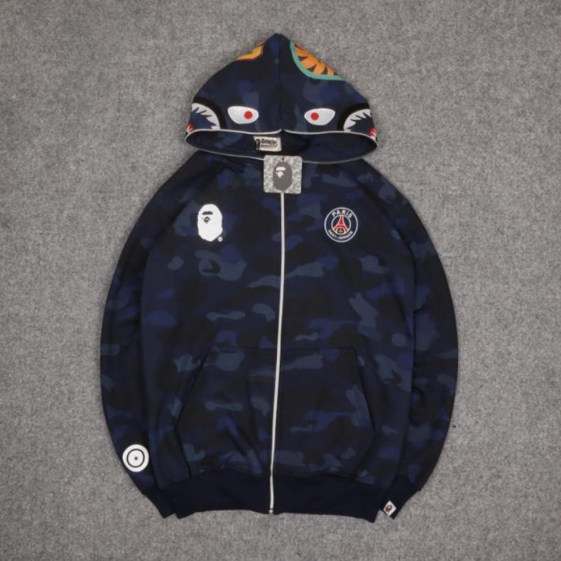 BAPE | JAKET SWEATER HOODIE BAPE X PSG FULL ZIPPER CAMO AUTHENTIC LIKE ORIGINAL
