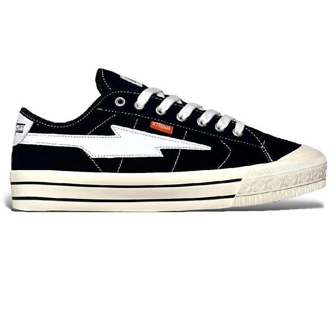 Xternalstepsure Sepatu Sneakers Pria Wanita001 Mitterns Storm Low Black White Canvas Casual Kasual S