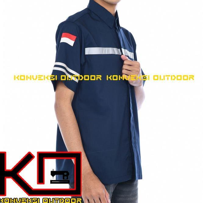 Baju Kemeja Safety Wearpack K3 Outdoor Premium Lengan Pendek Seragam Proyek Keren Pria Kerja Lapanga