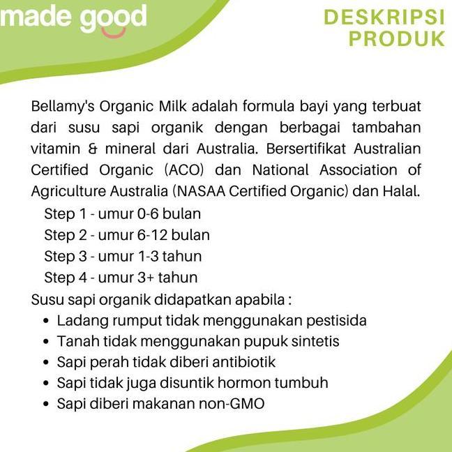 Bellamys Organic Baby Milk Susu Bayi Organik Bellamys Step 1 2 3 4
