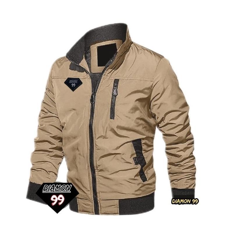 jaket bomber taslan/jaket pria waterproof/jaket taslan polos tebal/bomber pria premium