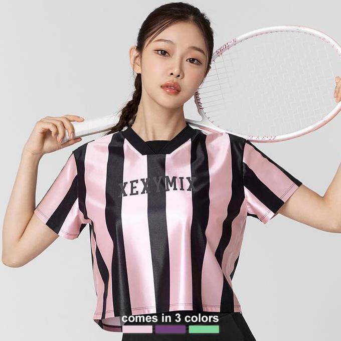 TERBARU XEXYMIX Color Block Jersey Short Sleeve Atasan Olahraga Wanita - XTFST01J3 BISA GOSEND