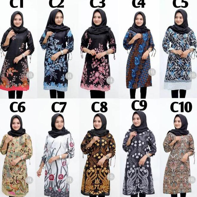 M-Xxl / Baju Atasan Kerja Wanita / Seragam Kuliah / Tunik Batik Modern