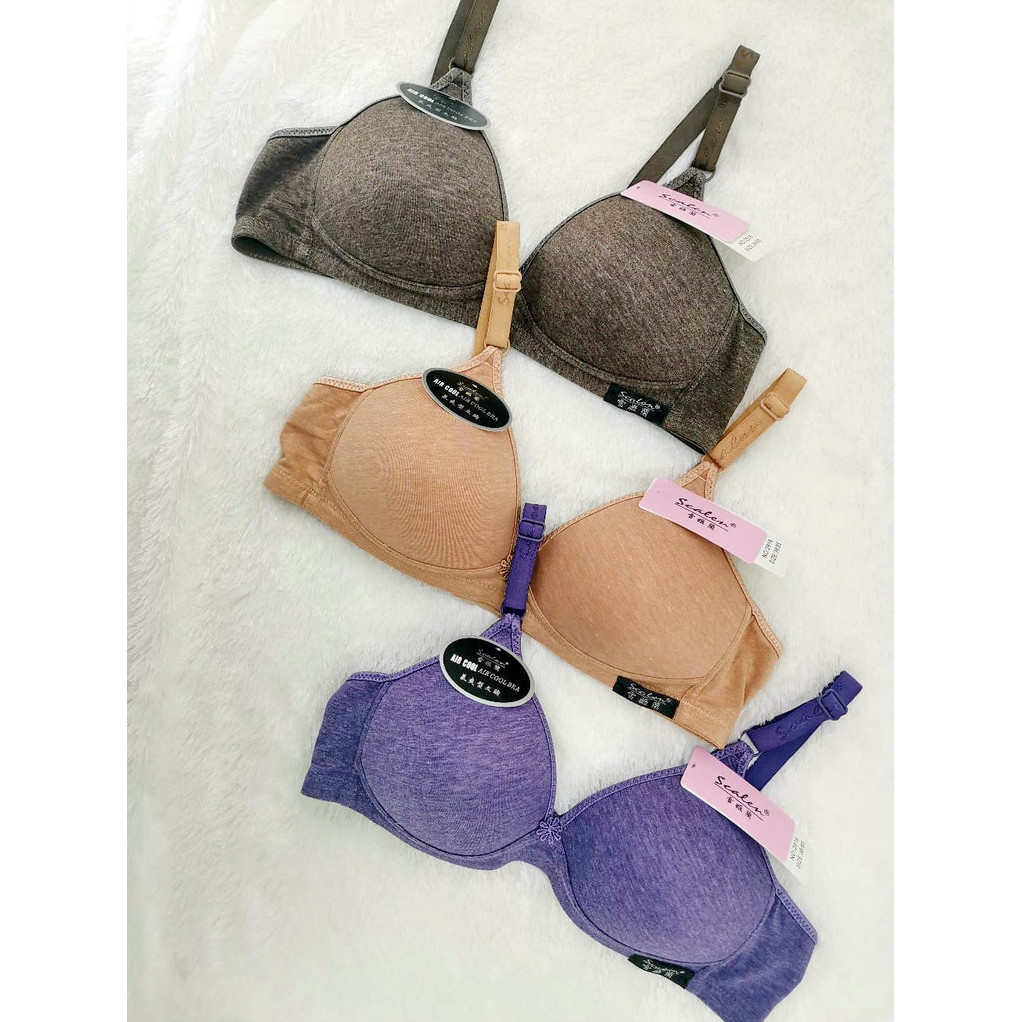 bra busa tanpa kawat | bh scalen 2816 | busa tipis | bahan kaos | kait 2 | size 34 - 40
