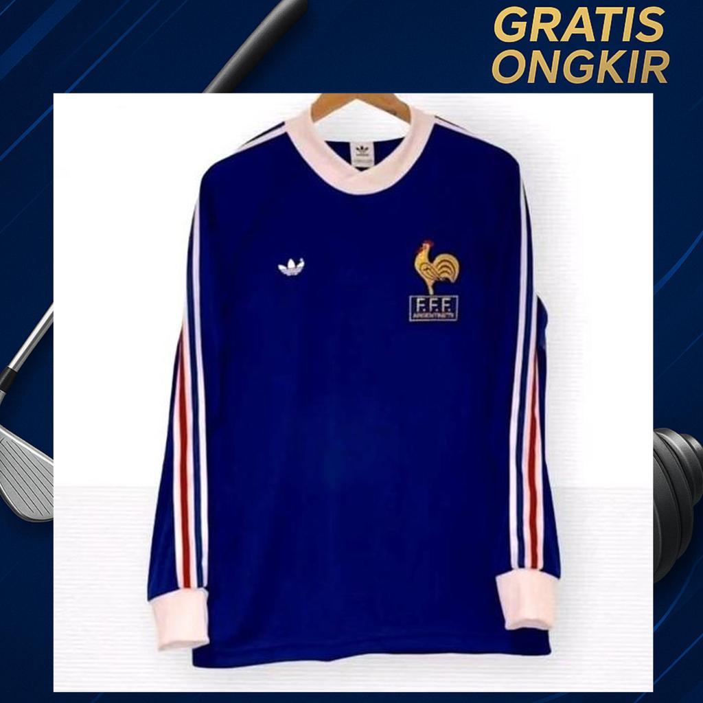 Retro Jersey Prancis World Cup 1978 Longsleeve Size Lengkap S-5Xl Blokecore Vintage Classic