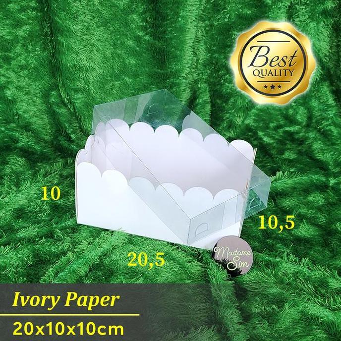 BOX MIKA PUTIH - DOS KUE KERING LAMINASI - KOTAK DESSERT 20x10x10