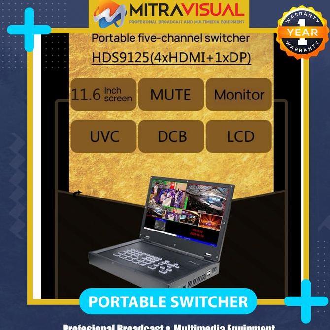 SWITCHER VIDEO DEVICEWELL HDS9125 5-CHANNEL 11.6 INCH LCD MONITOR 4 HDMI LIVE STREAM ORIGINAL DAN TE