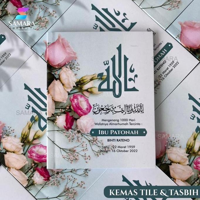 PAKET 10 PCS Buku Yasin dan tahlil custom Souvenir tahlilan lengkap foto almarhum 40 hari 100 1000 h