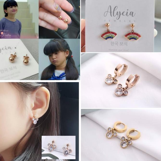 anting alycia anting anak titanium premium anti karat