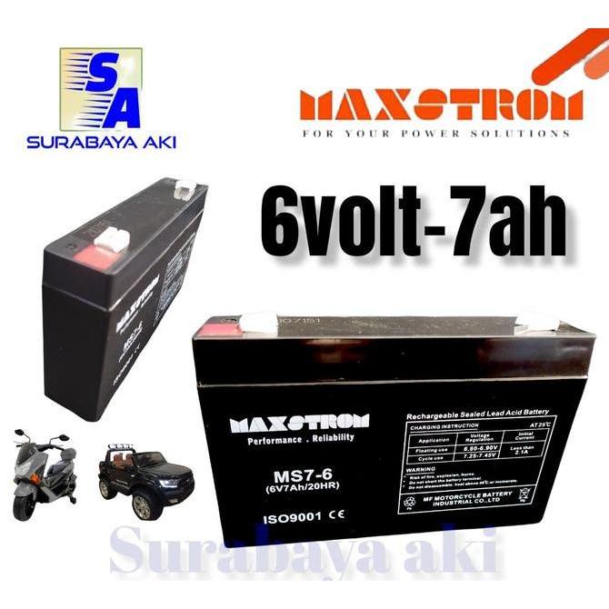TERMURAH - 6v 7ah 6volt 7ah baterai mobilan absk mobilan motor anak 6v maxstrom
