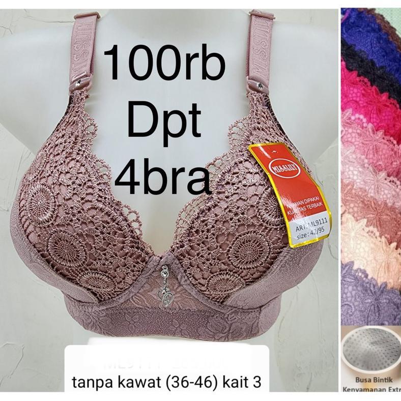 Omagoedang - MISSLILY Bra BH Cup B Besar Tanpa Kawat Kait 3 Premium Import