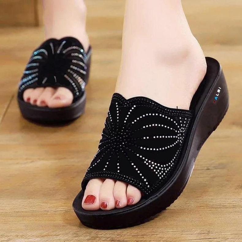 Terlaris Wedges Sofiya/Sandal wedges wanita/Sandal wedges kekinian/Wedges slop sofiya Kode 02 TERMUR