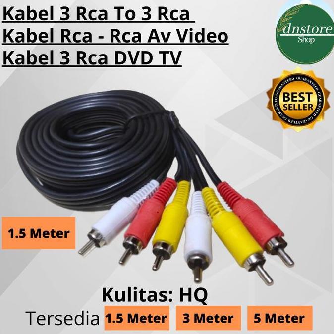 kabel 3rca to 3rca 1.5m gold/Kabel 3 Rca To 3 Rca DVD VCD