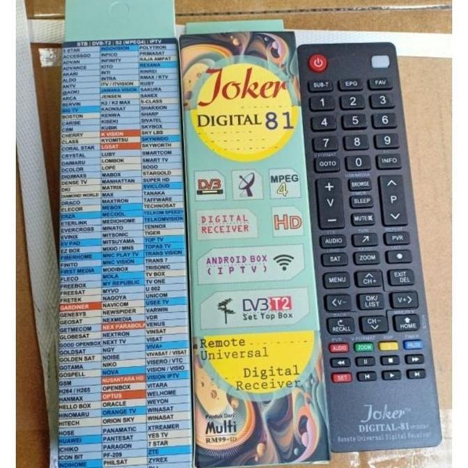 REMOT DIGITAL 81 UNIVERSAL JOKER ( DIGITAL RECEIVER , ANDROID BOX , SET TOP BOX ) IP TV PARABOLA STB