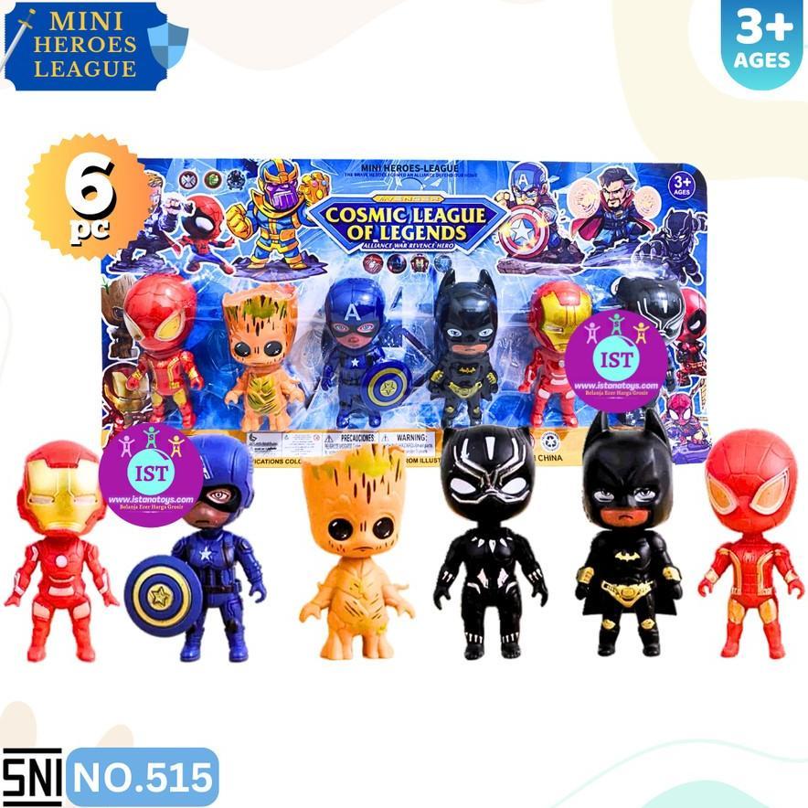 Mainan Figure Superhero Avenger Mini Kerdil Set 6 Pcs Cosmic Heroes