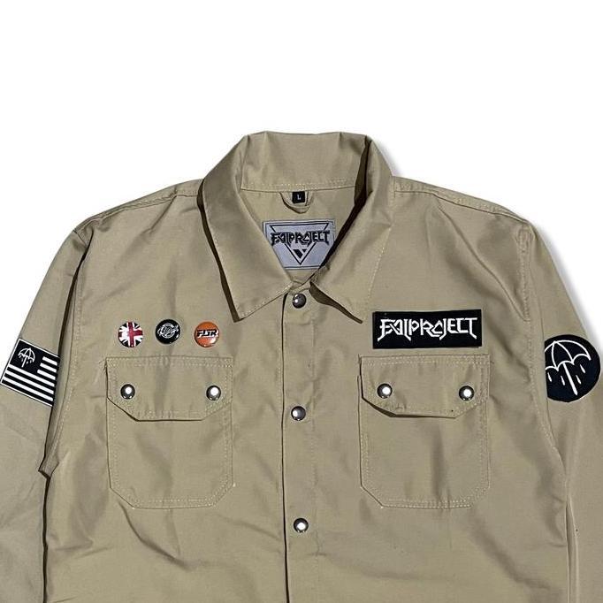 Murah Field Jacket / Semi Parka Pria Cream 026 Canvas Nyaman