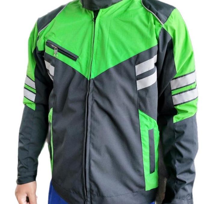 Grosir Jaket Hijau Turing Slim-Fitting Polos Distro Hitam Pria Bomber Parasut Keren Motor