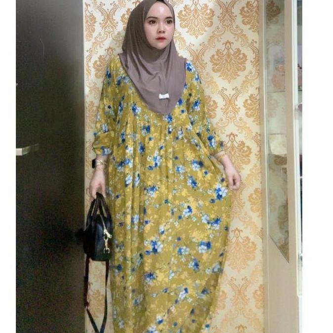 Dres Midi Rayon Premium Motif Bunga