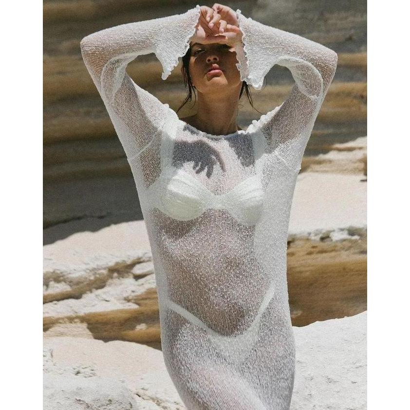 Caca Outer Long Dress Long Sleeve Woman Premium / Korean Summer Outer / Beachwear Bali / Outer Luara