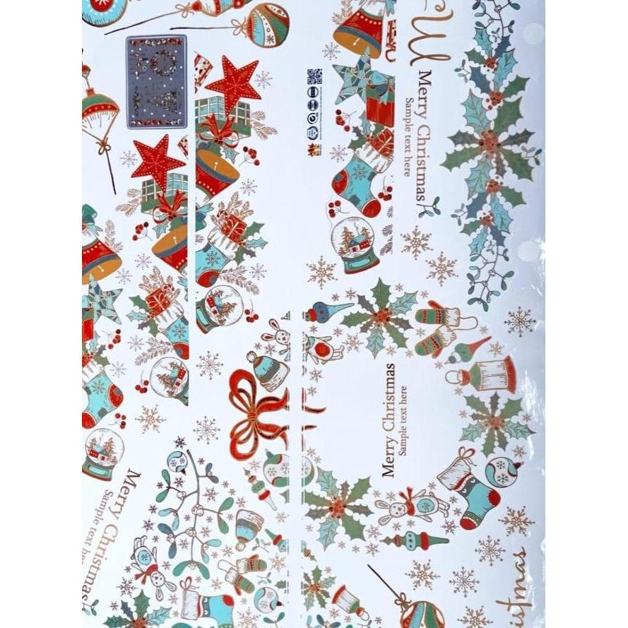 Stiker Film Motif Natal Santa Dekorasi Natal