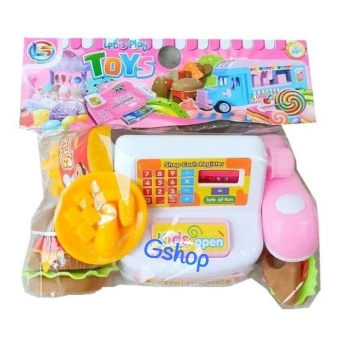 Mainan Kasir Kasiran Mini Cash Register Burger Set Mainan Anak