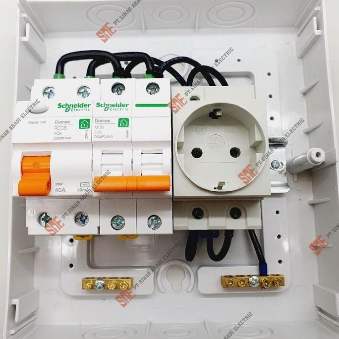 Spesial Box Panel Schneider Ev Wall Charger Up To 7Kw Rccb 40A + Mcb 2P + Stop Kontak 16A Ewig + Box