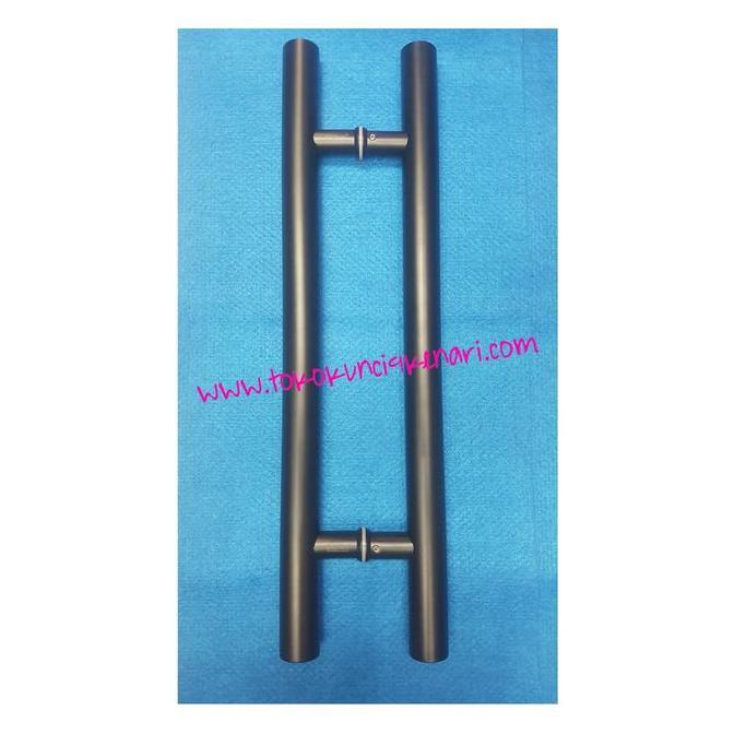 Tarikan Pintu Pipa Bulat Hitam 45cm / Pull Handle Pintu Utama 2daun Stainless Matt Black