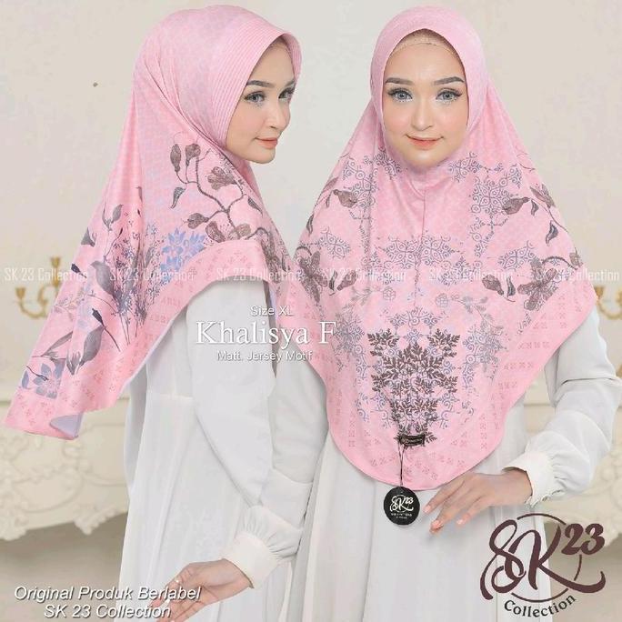 JILBAB KHALISYA F SIZE XL MOTIF SUBLIM HIJAB BERGO DAILY PED ANTEM